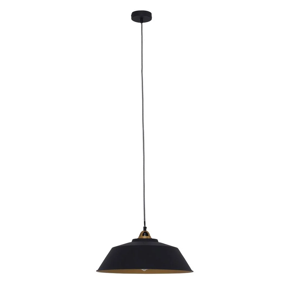 Suspension Mexlite Novr 1L en métal noir, douille E27, diamètre 42 cm