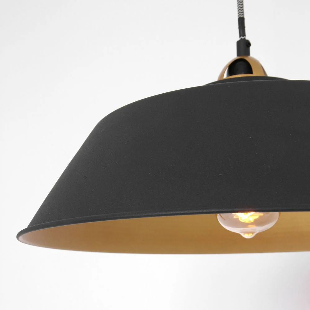 Suspension Mexlite Novr 1L en métal noir, douille E27, diamètre 42 cm
