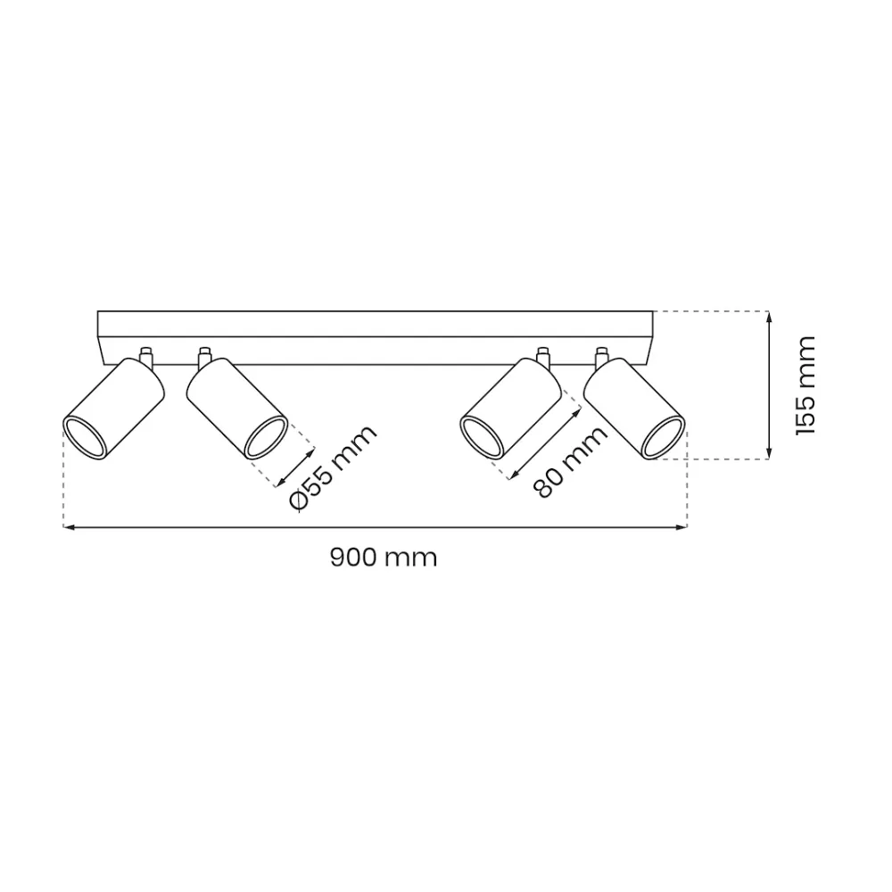 Plafonnier Milagro Hudson 4L GU10 H 15,5 cm