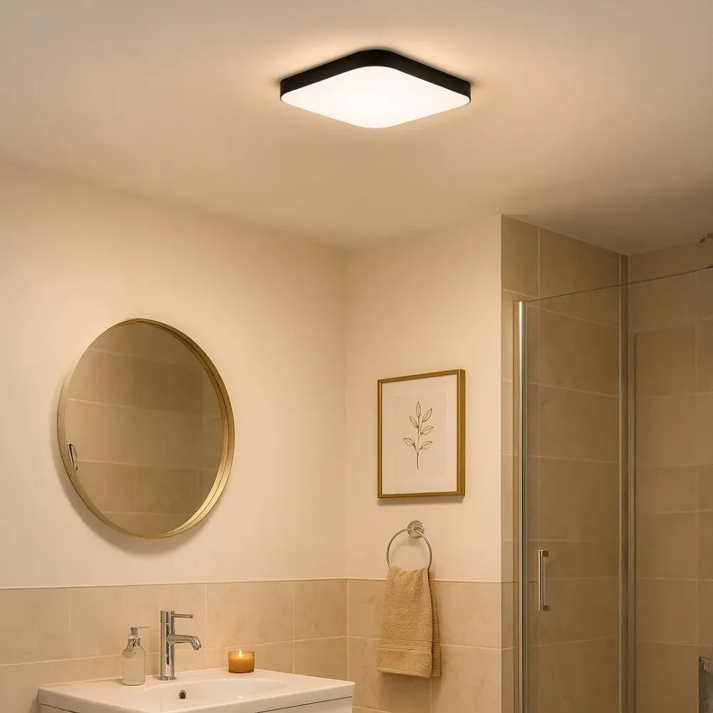 Plaques lumineuses de salle de bain Milagro H 6 cm Black