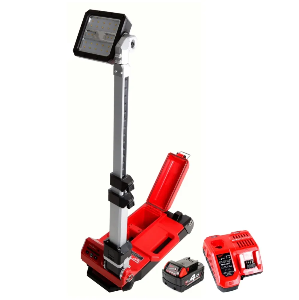 Milwaukee M18 ONERSAL-401C Projecteur de chantier LED ONE-KEY 18 V Li-Ion + 1x Batterie 4,0 Ah + 1x Chargeur
