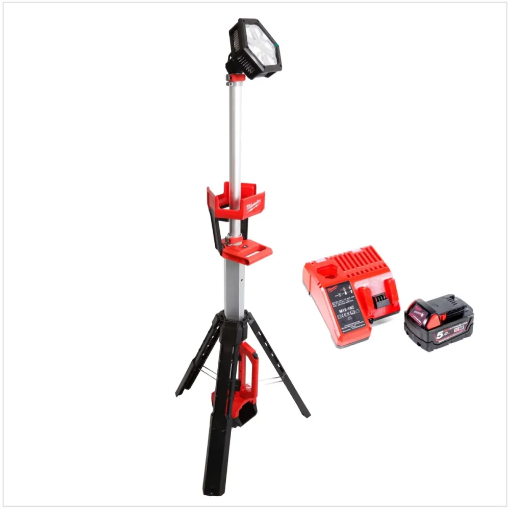 Milwaukee M18 SAL 501C 18V lampe de chantier sans fil + 1x batterie 5,0 Ah + chargeur