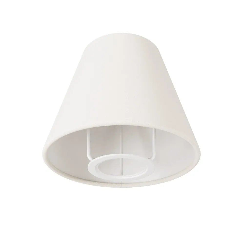 Mini abat-jour Impero avec culot E27 pour lampe de table ou applique - Toile blanche