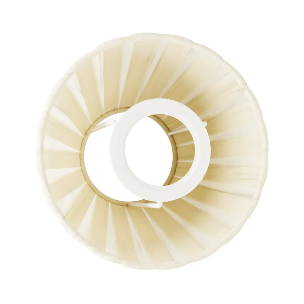 Mini abat-jour Impero avec douille E27 pour lampe de table ou applique - Plissé crème