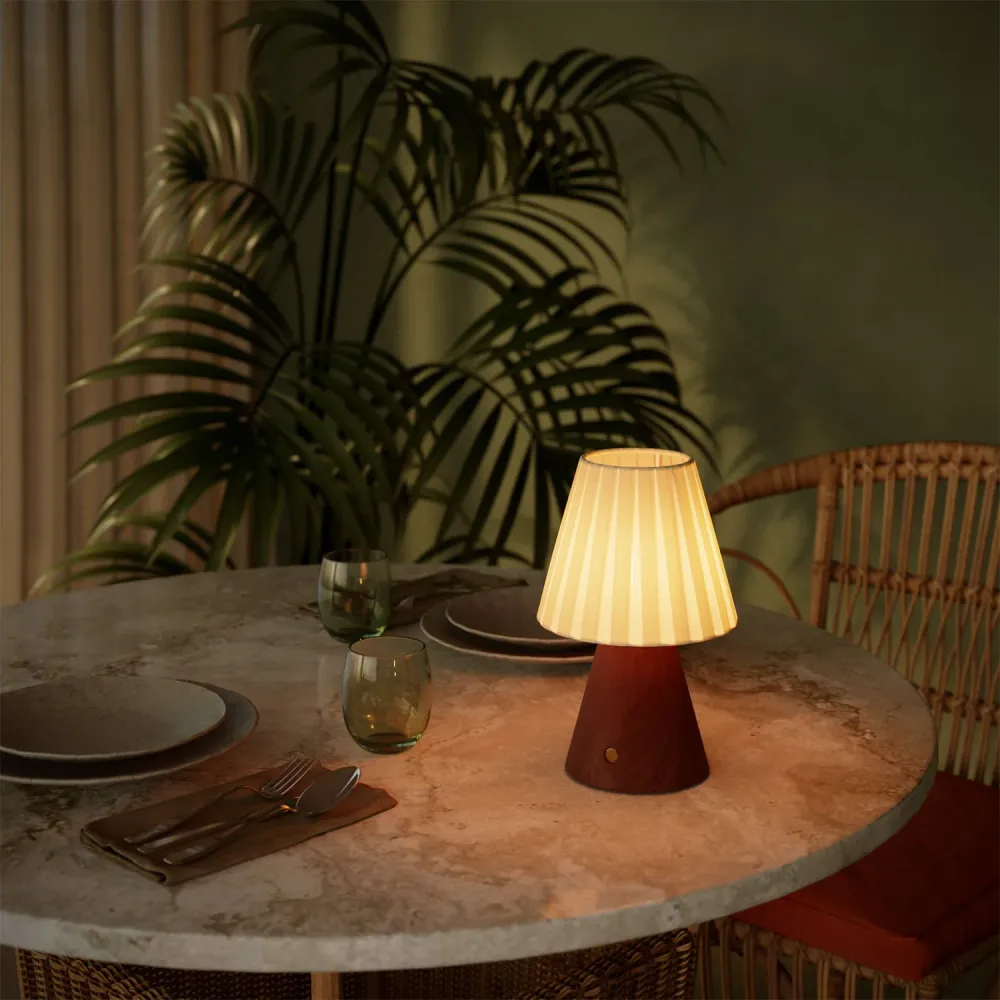 Mini abat-jour Impero avec douille E27 pour lampe de table ou applique - Plissé crème