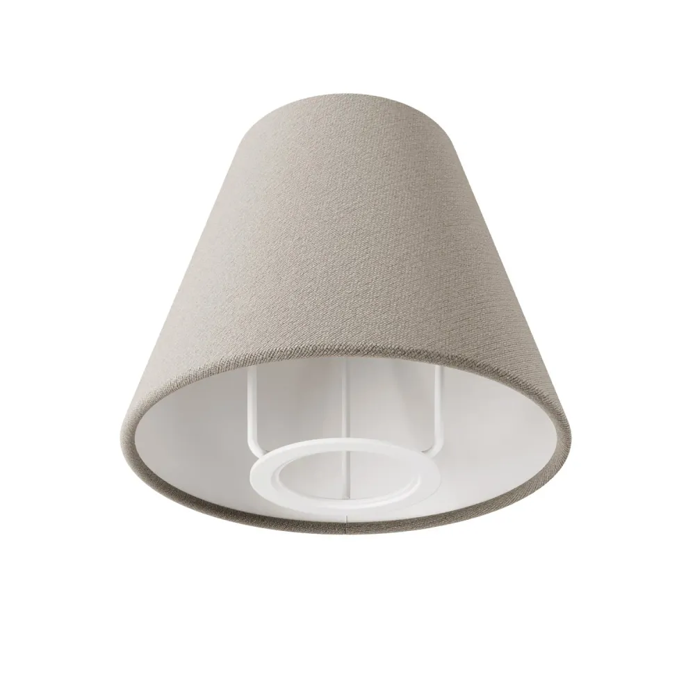Mini abat-jour Impero avec douille E27 pour lampe de table ou applique - Toile grise
