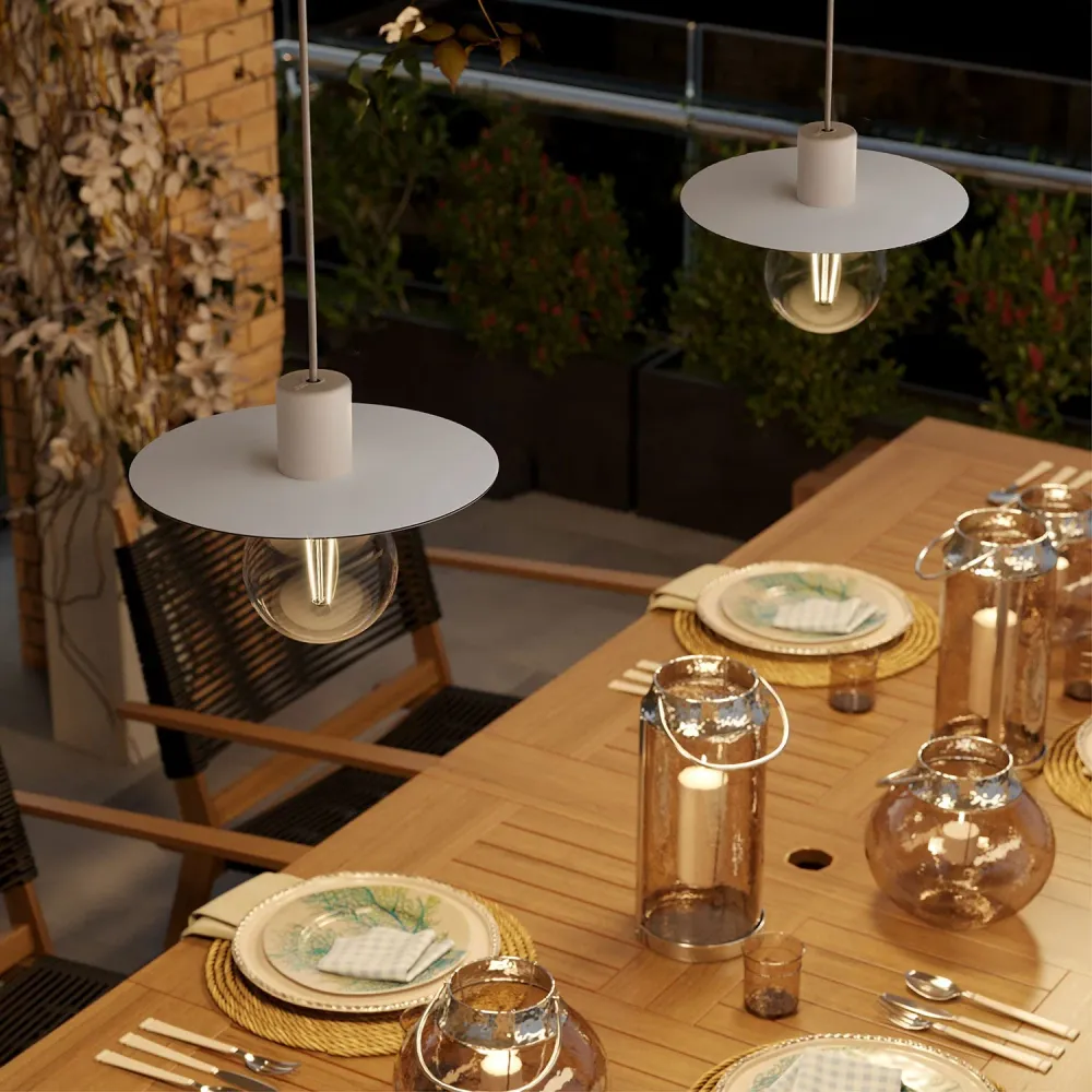 Mini plat Ellepì 'Solid Color' blanc mat pour lampes, diamètre 24 cm - Fabriqué en Italie