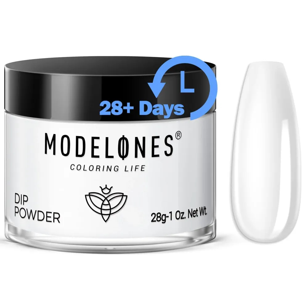 Modelones Poudre Dip Claire – Kit Longue Tenue Sans Lampe pour Manucure à Domicile