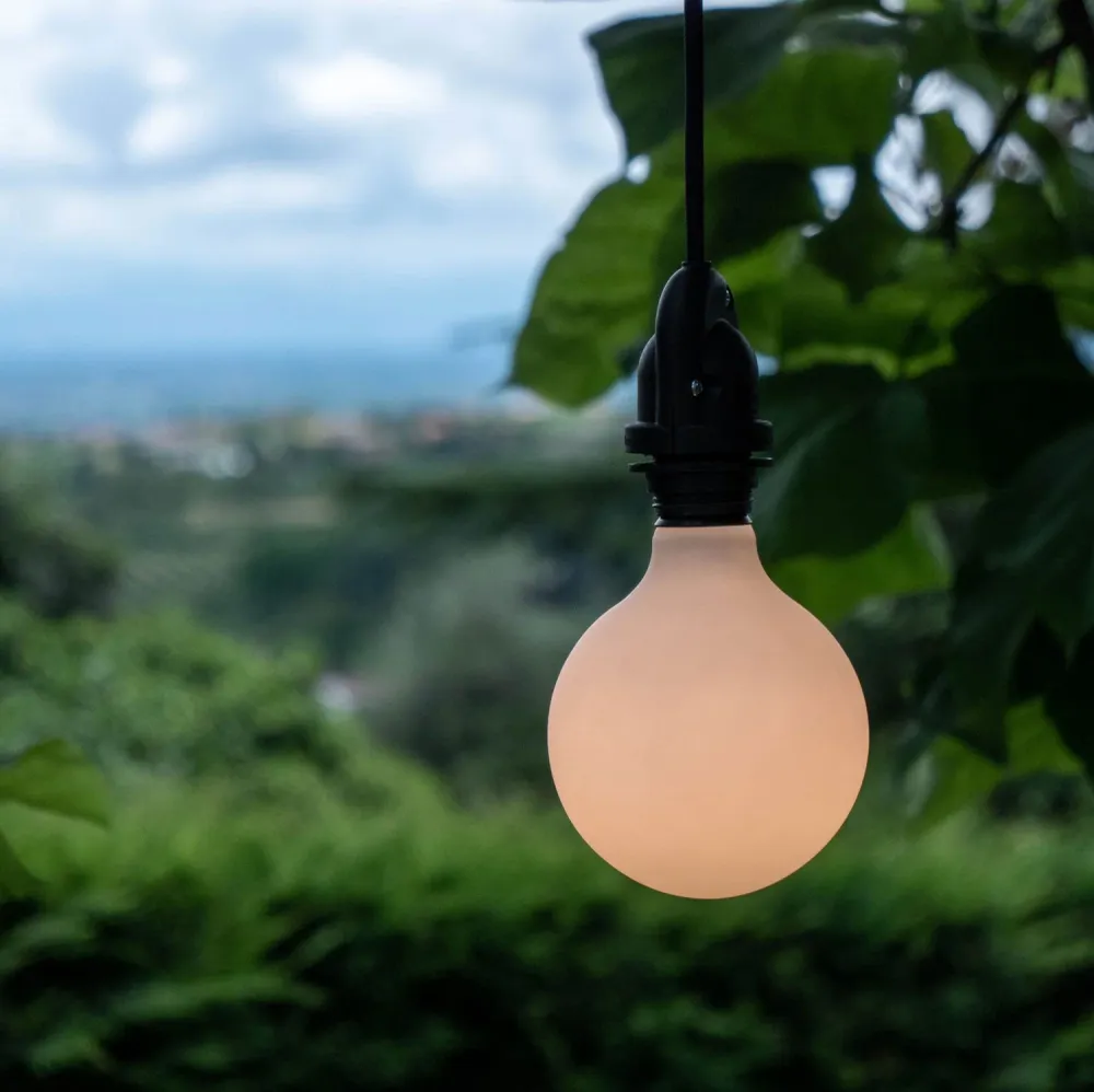 Modulair Lampe d’extérieur pour abat-jour avec 5 m de câble textile, décentralisateur, pavillon et douille IP65 - Graphite
