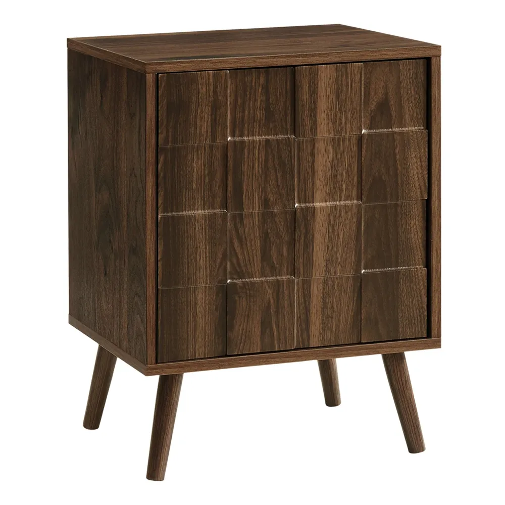 I 2788 - Table D'appoint, Bout, Table D'appoint, Petit, Rangement, Lampe, Stratifié Noyer, Moderne Monarch Specialties