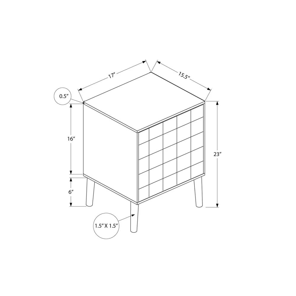 I 2788 - Table D'appoint, Bout, Table D'appoint, Petit, Rangement, Lampe, Stratifié Noyer, Moderne Monarch Specialties