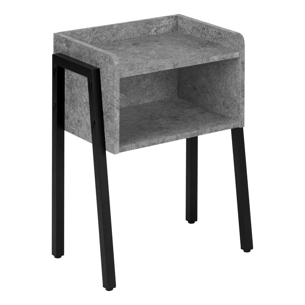 I 3584 Table D'appoint, Côté, Bout, Table De Nuit, Lampe, Salon, Chambre À Coucher, Métal, Stratifié, Gris, Noir, Contempo...