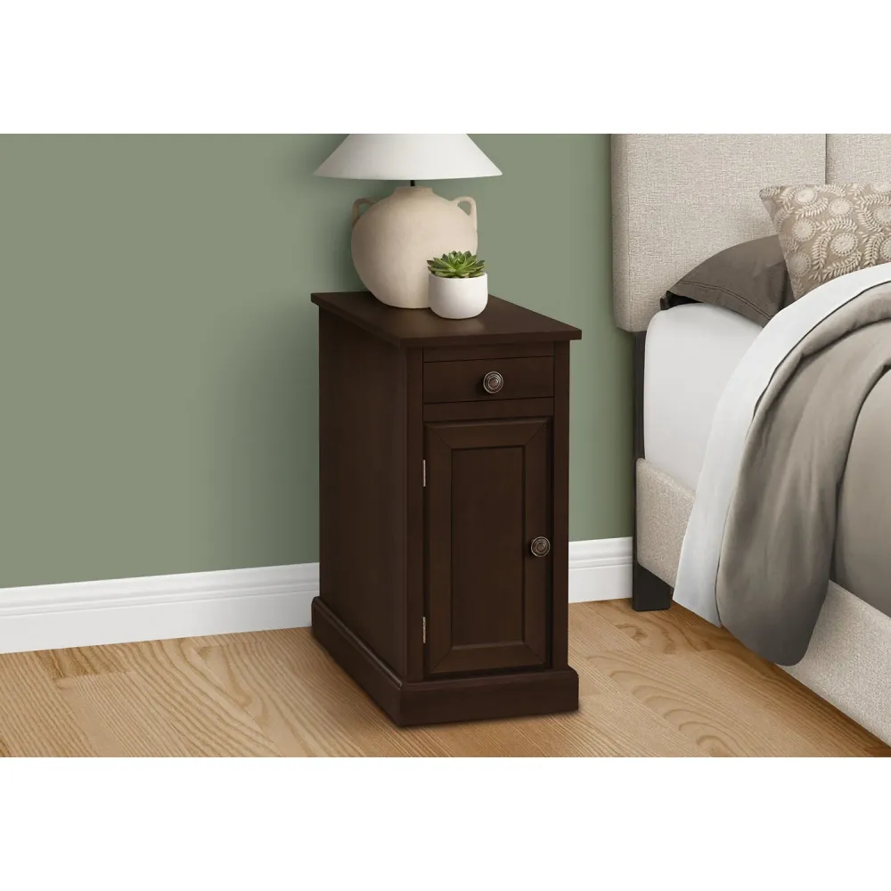 I 3964 - Table D'appoint, Bout, Table D'appoint, Table De Nuit, Étroit, Chambre À Coucher, Lampe, Tiroir De Rangement, Pla...