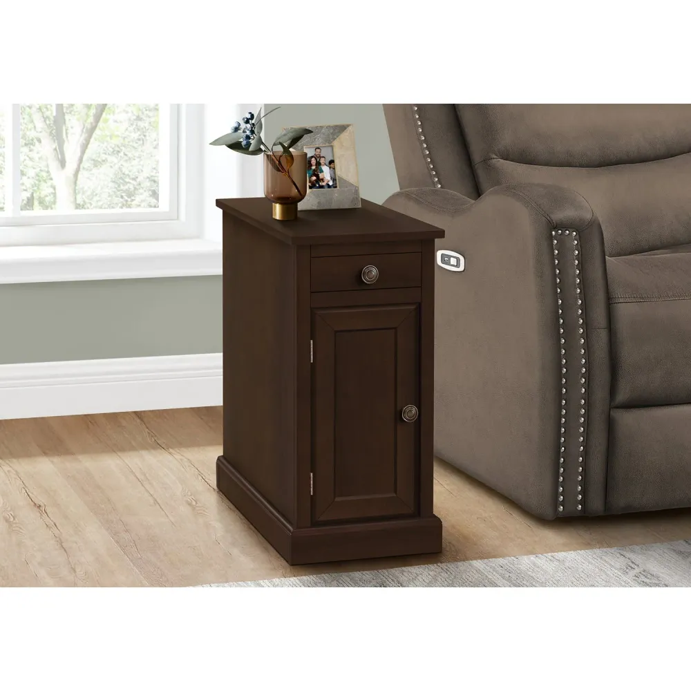 I 3964 - Table D'appoint, Bout, Table D'appoint, Table De Nuit, Étroit, Chambre À Coucher, Lampe, Tiroir De Rangement, Pla...