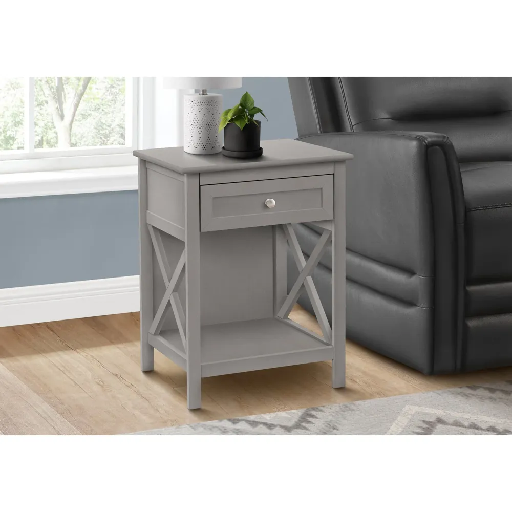 I 3985 - Table D'appoint, Bout, Table D'appoint, 2 Niveaux, Chambre À Coucher, Table De Nuit, Lampe, Tiroir De Rangement,...