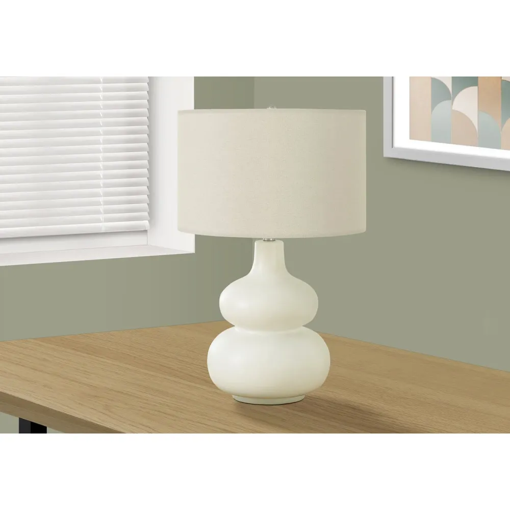 I 9608 - Luminaire, 25"H, Lampe De Table, Abat-jour Ivoire / Crème, Crème, Contemporain Monarch Specialties
