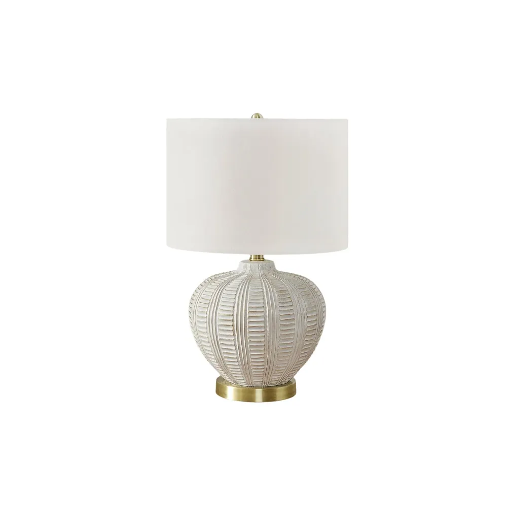 I 9617 - Luminaire, 21"H, Lampe De Table, Abat-jour Ivoire / Crème, Résine Couleur Crème, Transitionnel Monarch Specialties