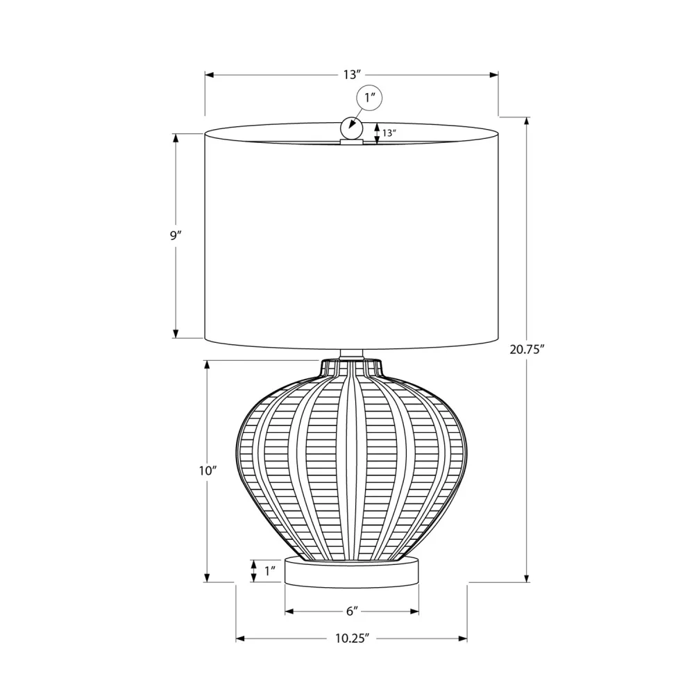 I 9617 - Luminaire, 21"H, Lampe De Table, Abat-jour Ivoire / Crème, Résine Couleur Crème, Transitionnel Monarch Specialties