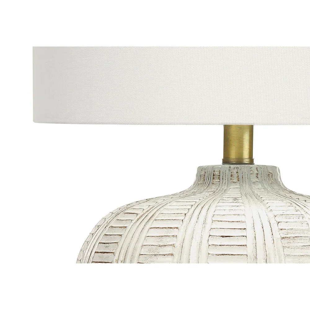 I 9617 - Luminaire, 21"H, Lampe De Table, Abat-jour Ivoire / Crème, Résine Couleur Crème, Transitionnel Monarch Specialties