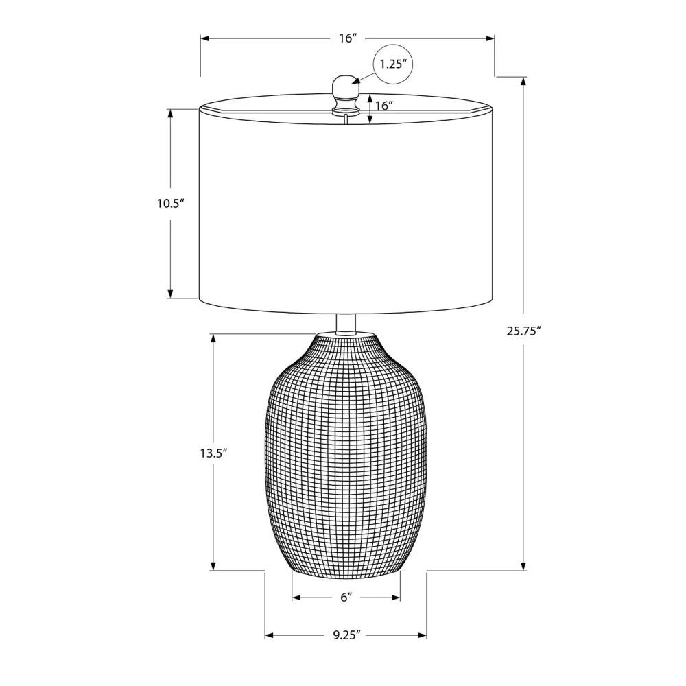 I 9705 - Luminaire, 26"H, Lampe De Table, Céramique Noire, Abat-jour Ivoire / Crème, Contemporain, Moderne Monarch Special...
