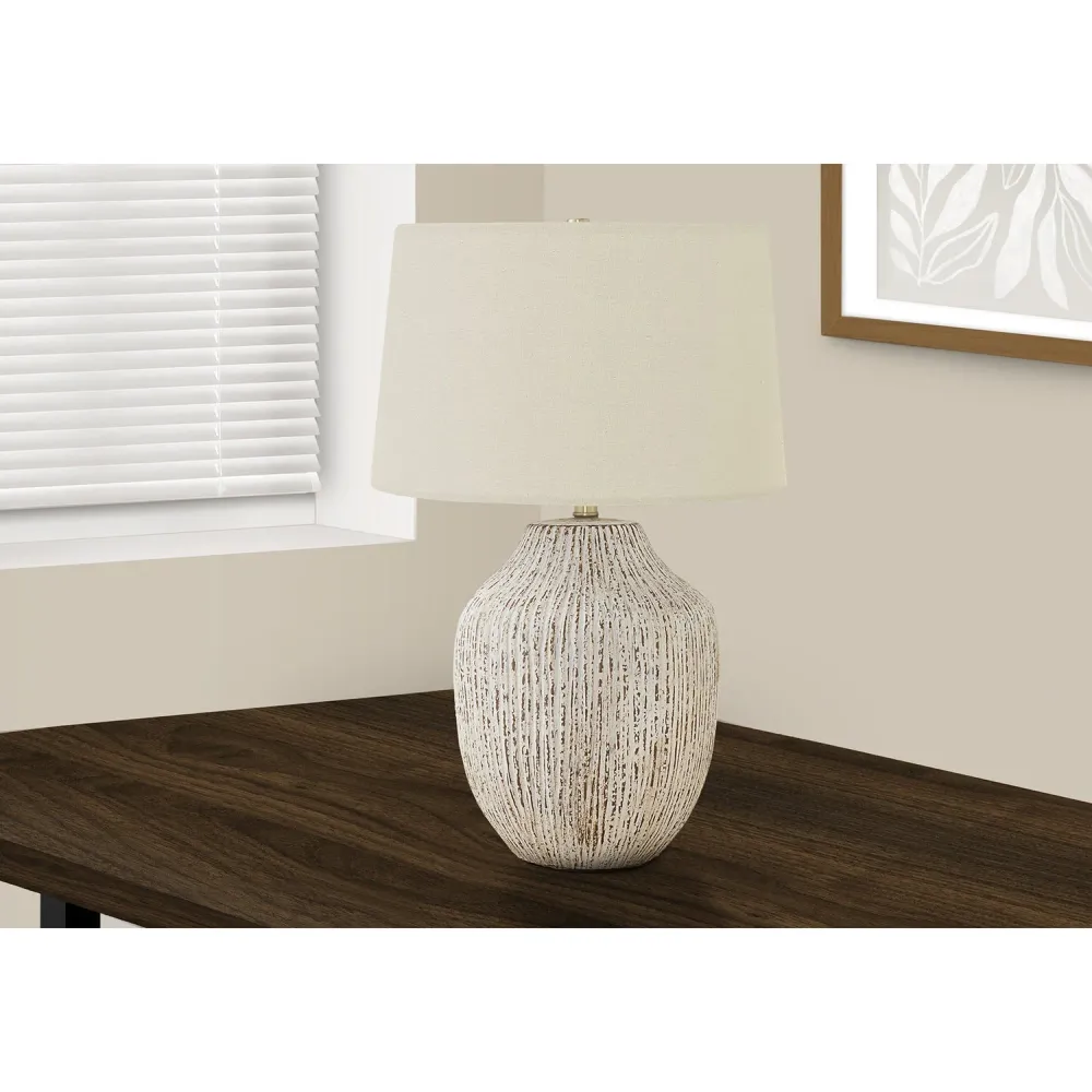 I 9719 - Luminaire, 26"H, Lampe De Table, Céramique Crème, Abat-jour Ivoire / Crème, Transitionnel Monarch Specialties