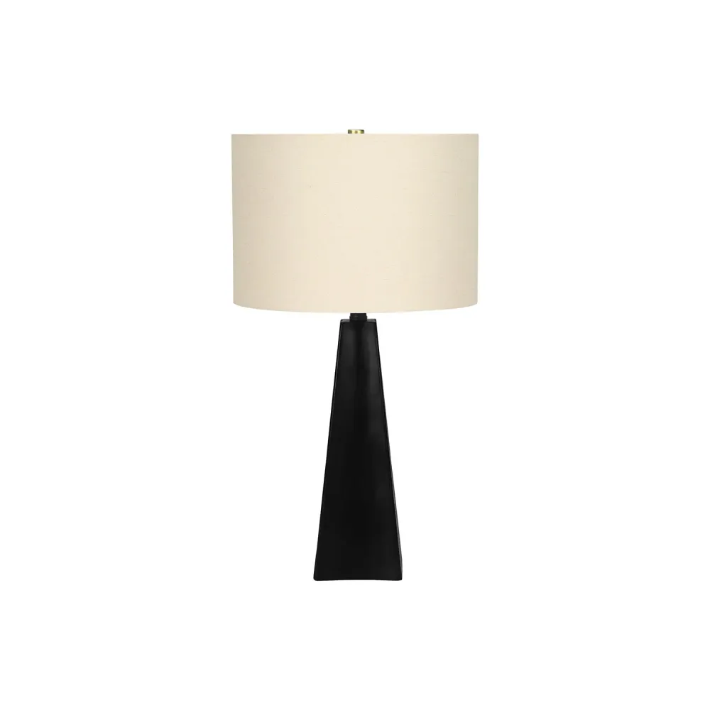 I 9726 - Luminaire, 27"H, Lampe De Table, Résine Noire, Abat-jour Beige, Moderne Monarch Specialties