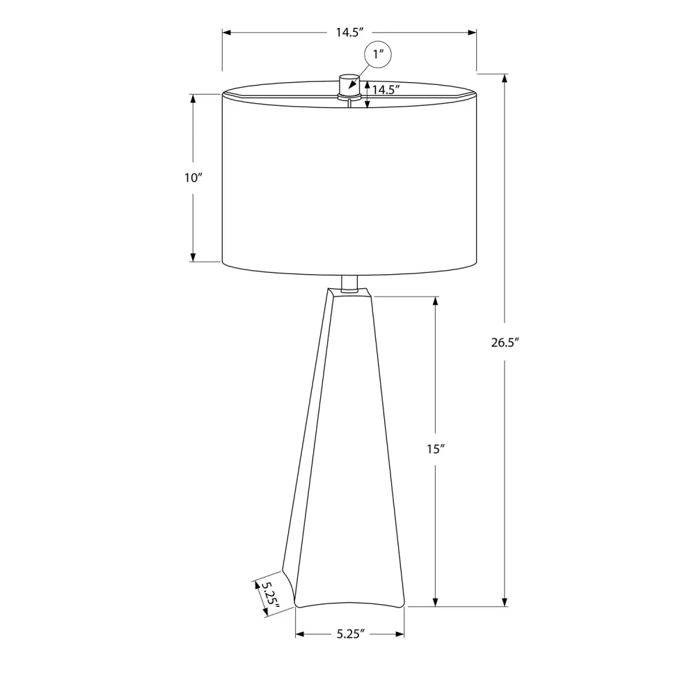 I 9726 - Luminaire, 27"H, Lampe De Table, Résine Noire, Abat-jour Beige, Moderne Monarch Specialties