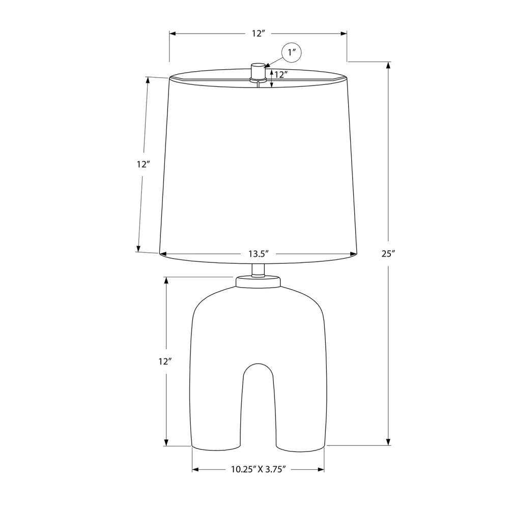 I 9728 - Luminaire, 25"H, Lampe De Table, Résine Créme, Abat-jour Beige., Moderne Monarch Specialties