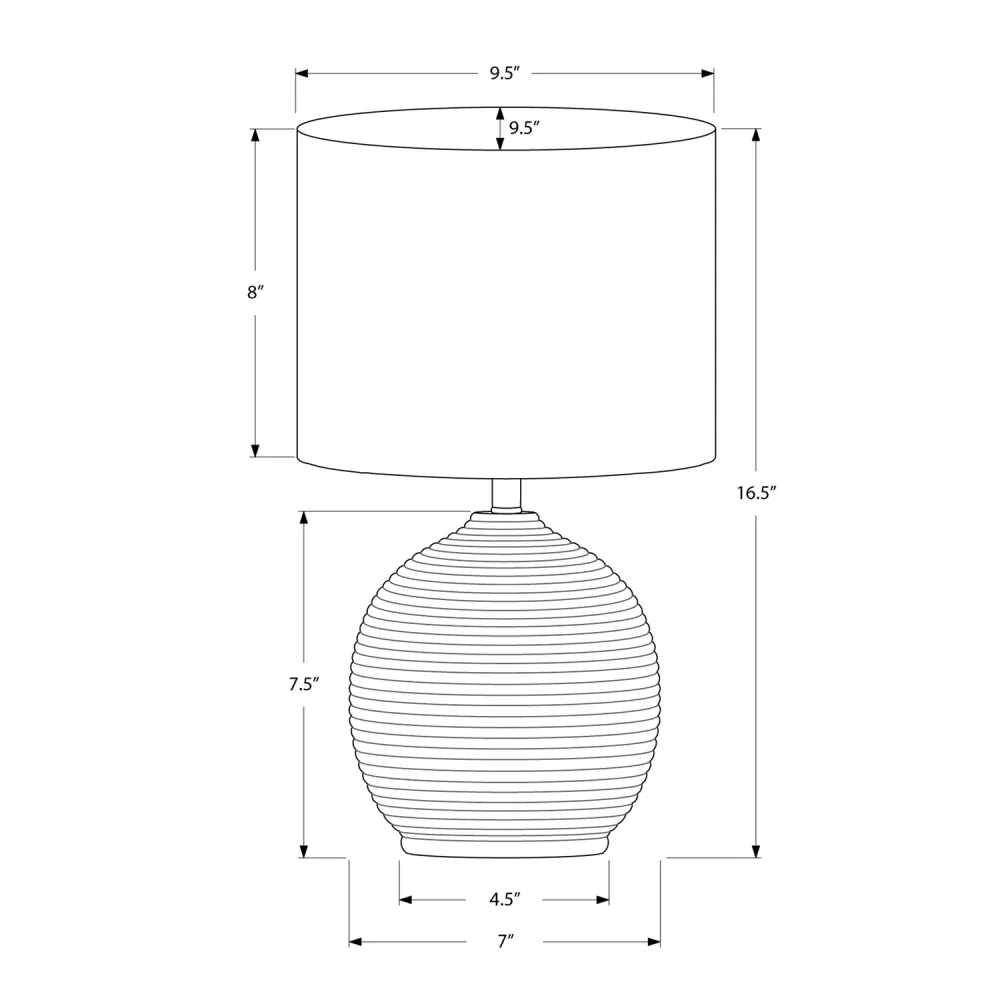 I 9764 - Luminaire, 16"H, Résine Noire, Abat-jour Ivoire / Crème, Contemporain Monarch Specialties