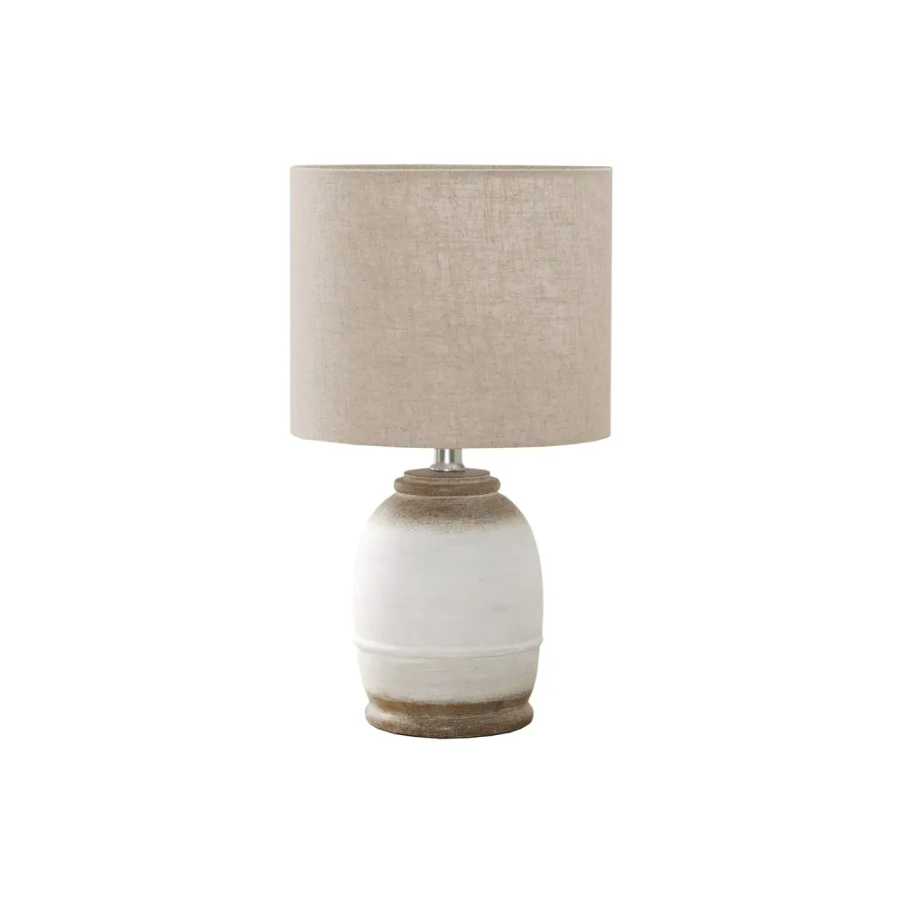 I 9765 - Luminaire, 16"H, Résine Crème, Abat-jour Beige, Contemporain Monarch Specialties