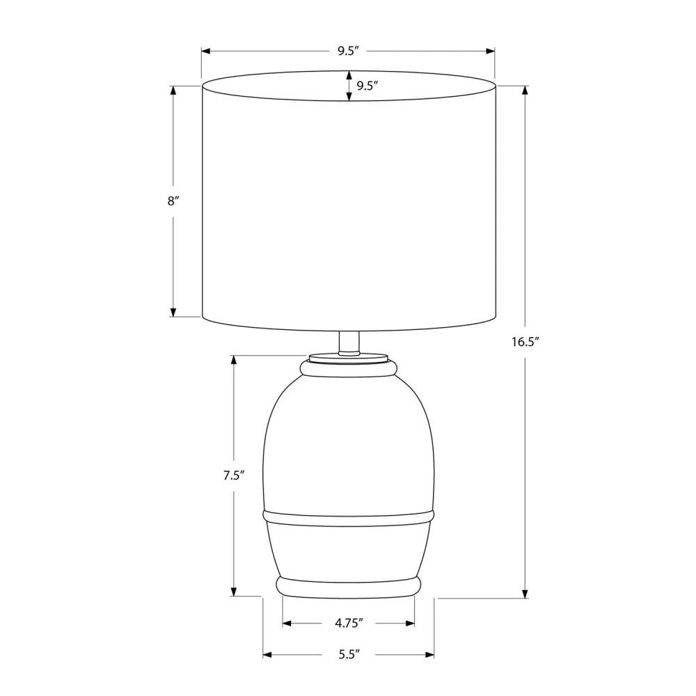 I 9765 - Luminaire, 16"H, Résine Crème, Abat-jour Beige, Contemporain Monarch Specialties