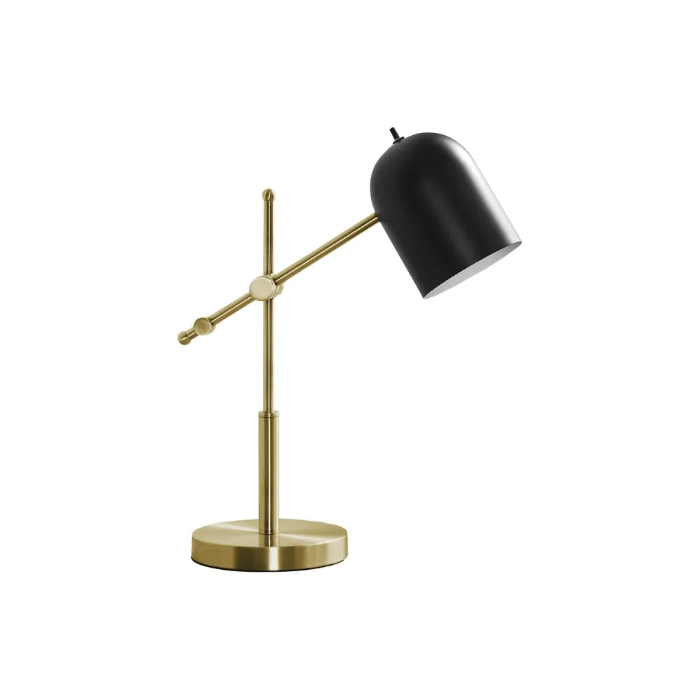 I 9766 - Luminaire, 18"H, Métal En Laiton, Abat-jour Noir, Contemporain Monarch Specialties