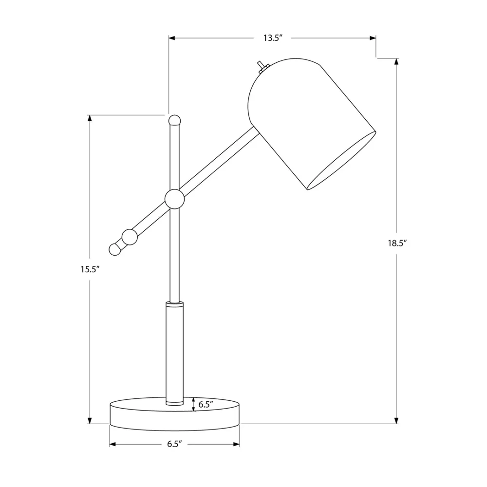 I 9766 - Luminaire, 18"H, Métal En Laiton, Abat-jour Noir, Contemporain Monarch Specialties