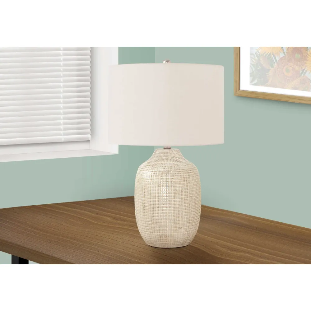 Lampe de Table - 26"H / Crème Céramique / Ivoire Monarch Specialties
