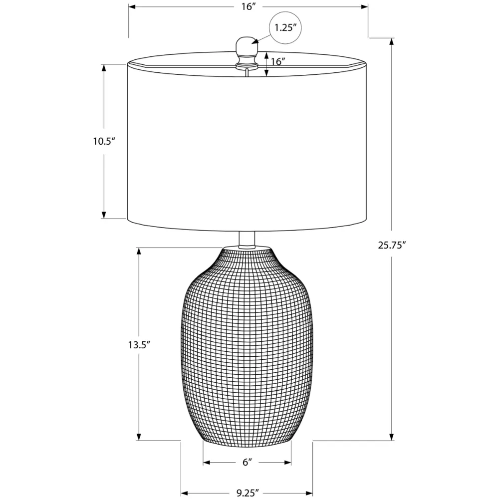 Lampe de Table - 26"H / Crème Céramique / Ivoire Monarch Specialties