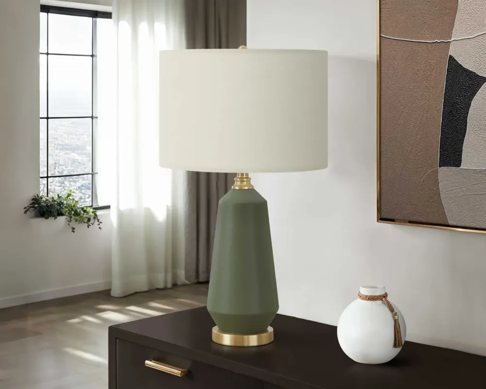 VERDE - Lampe de table en céramique verte Monarch