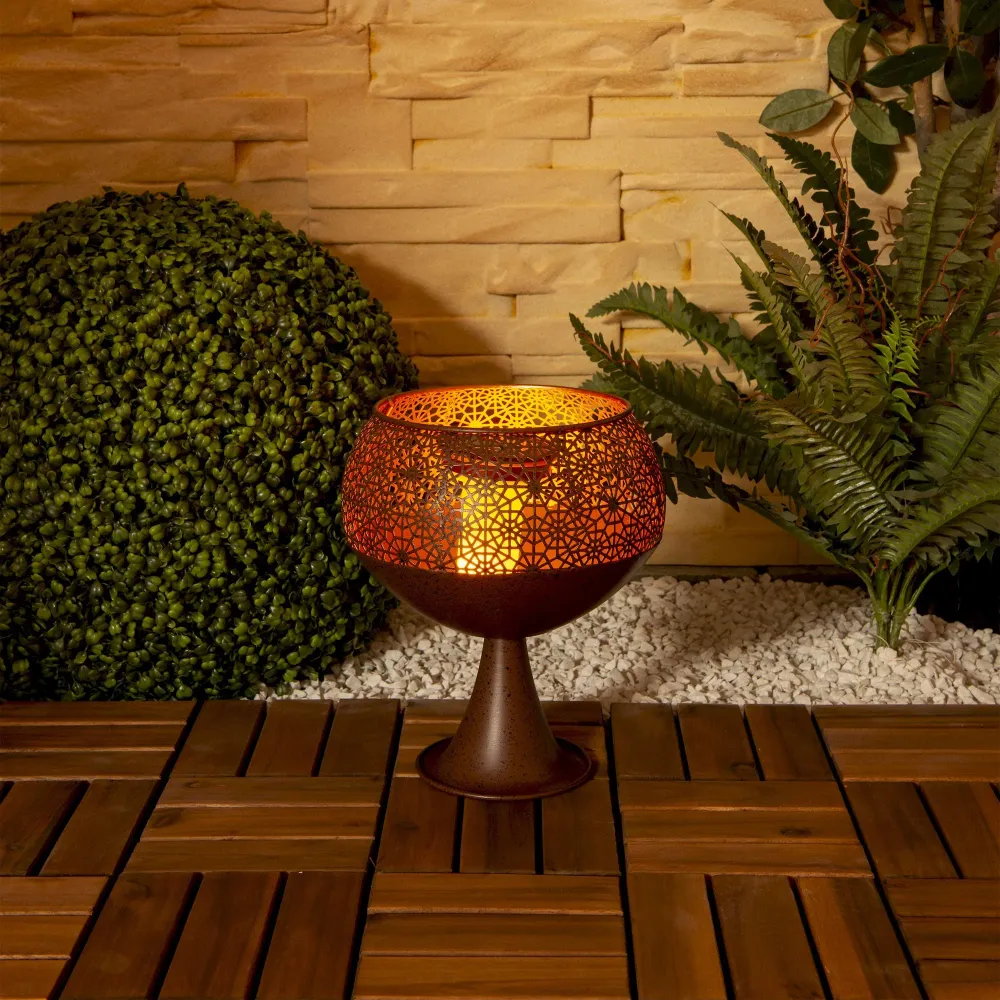 Lampe solaire décorative LED Näve avec support h: 25 cm / Effet flamme Naeve