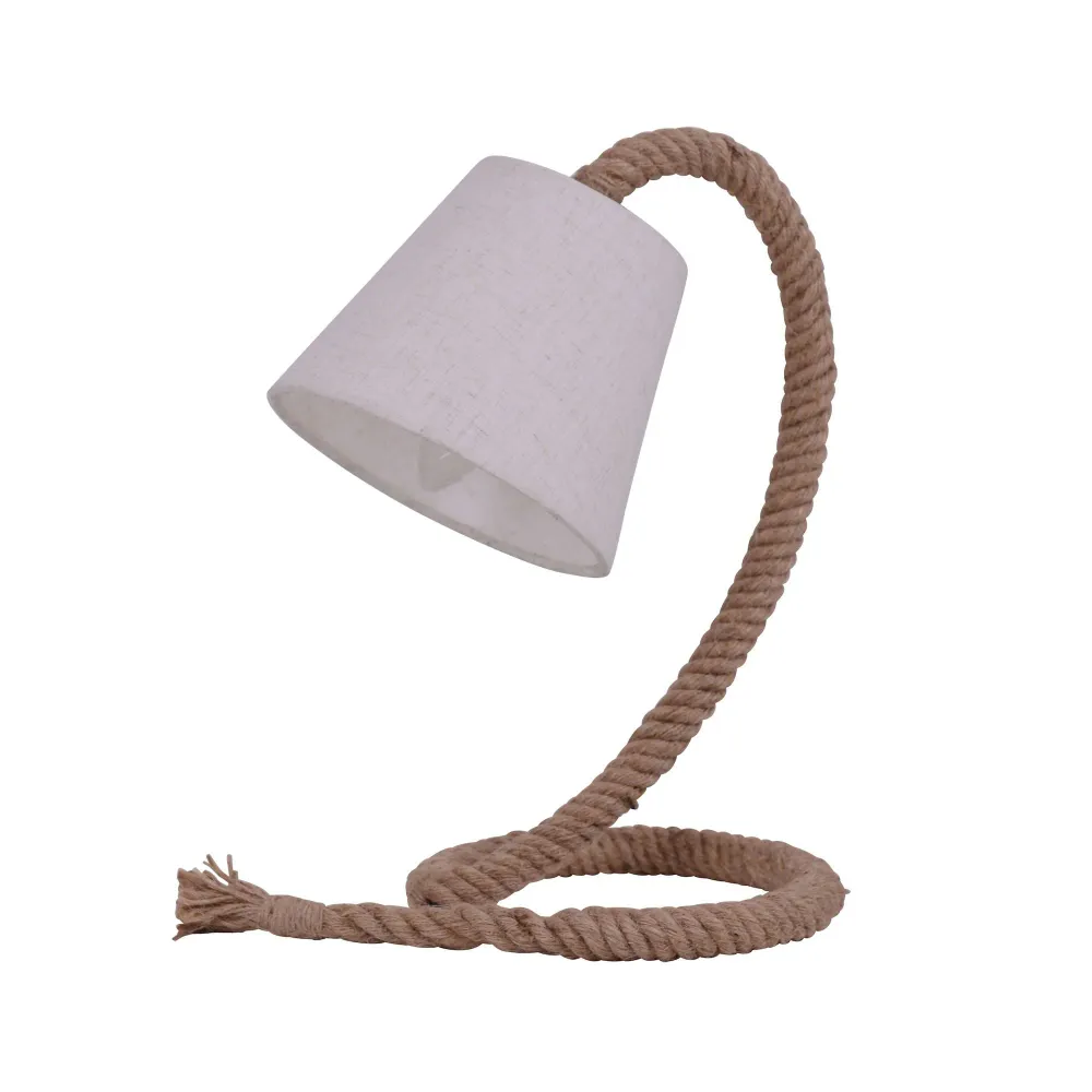 Lampe de table Näve avec abat-jour en tissu et corde Naeve