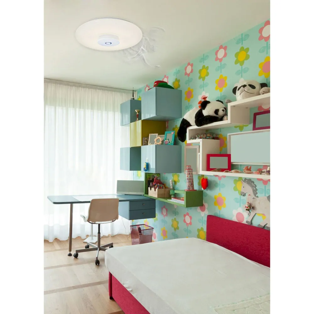 Plafonnier LED Näve Modena d:40 cm avec détecteur de fumée Naeve