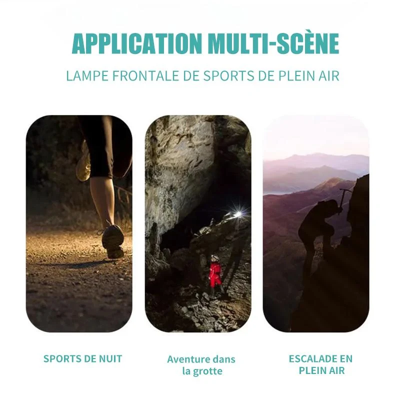 Lampe Frontale Rechargeable par USB Interrupteur noucadeaux