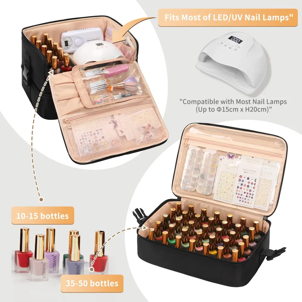 OCHEAL Organisateur Vernis Ongles 3-en-1 avec Lampe LED et 45+ Bouteilles