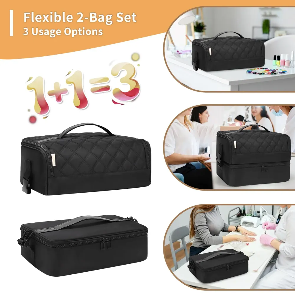 OCHEAL Organisateur Vernis Ongles 3-en-1 avec Lampe LED et 45+ Bouteilles