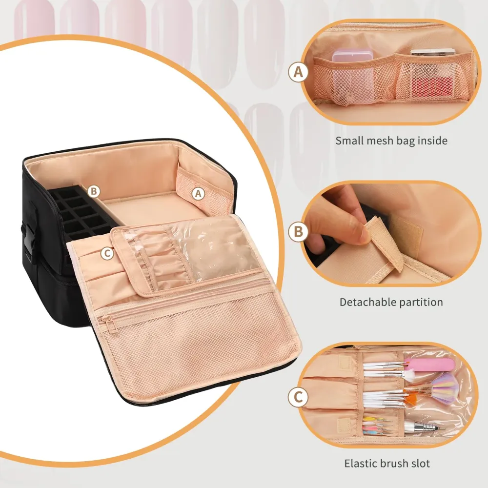OCHEAL Organisateur Vernis Ongles 3-en-1 avec Lampe LED et 45+ Bouteilles