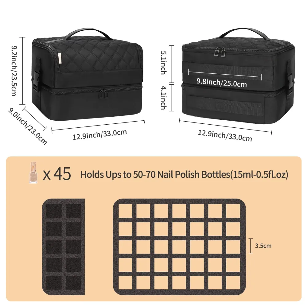 OCHEAL Organisateur Vernis Ongles 3-en-1 avec Lampe LED et 45+ Bouteilles