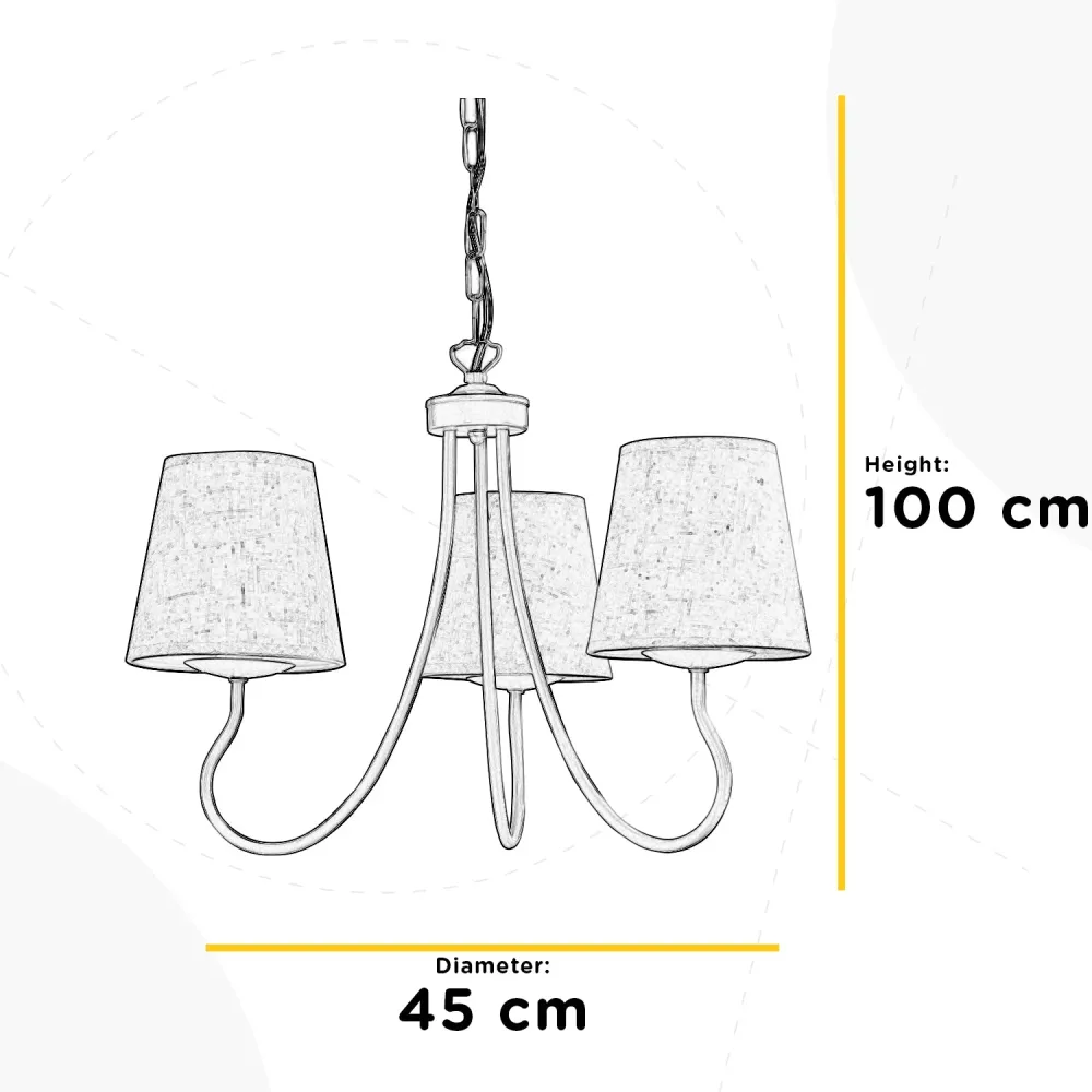 Lustre Onli Lighting Margot 3L E14 D 45cm