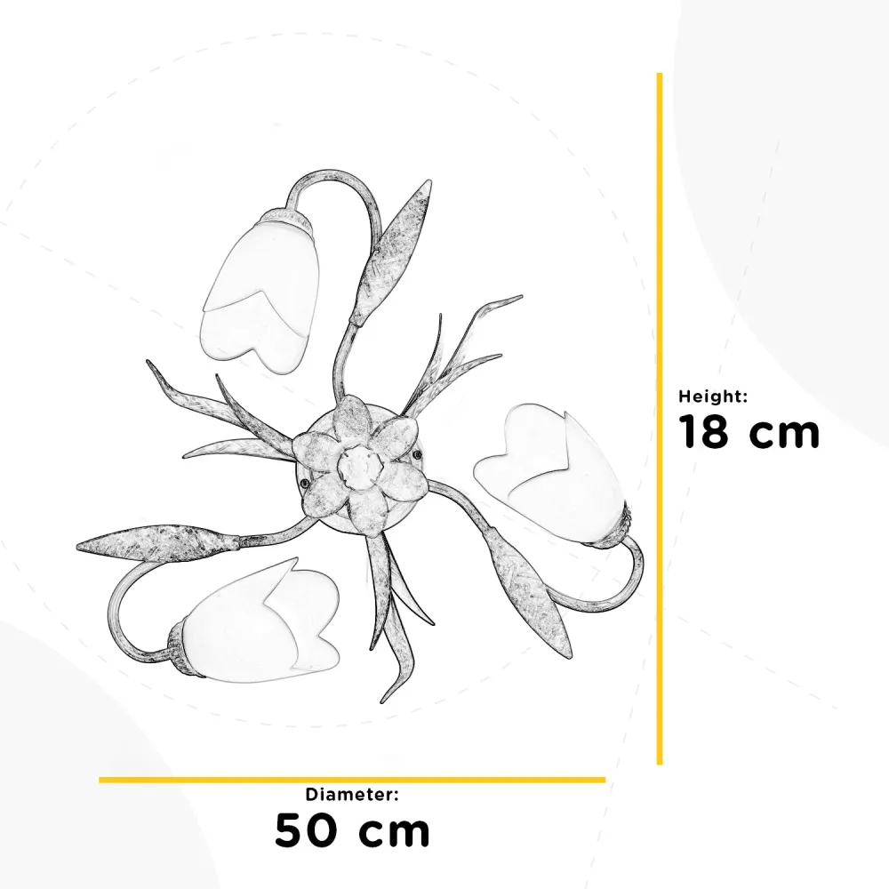 Plafonnier Onli Lighting Doppio Giro 3L E14 H 18cm