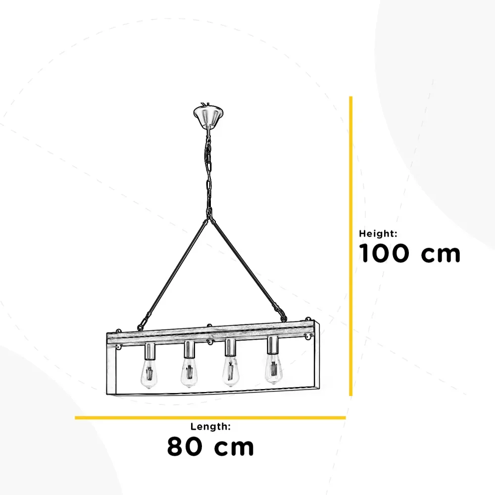 Suspension linéaire Onli Lighting Susan 4L E27 L 80 cm