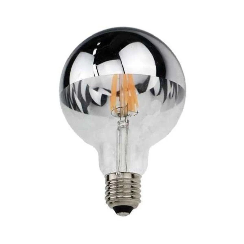 Ampoule LED E27 Filament 4W G95 Reflet Argent Optonica