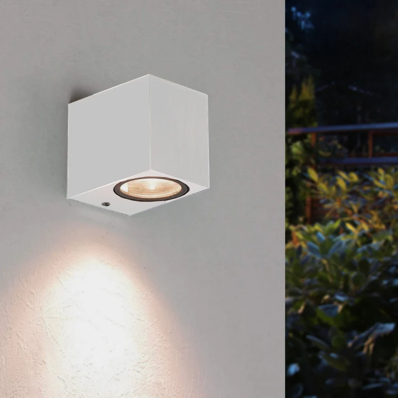 Applique Murale Blanche LED Rectangulaire IP44 pour Ampoules GU10 Optonica