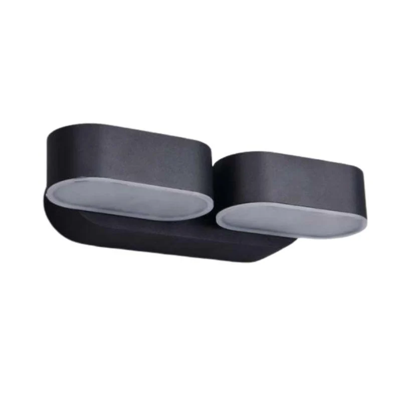 Applique Murale Double Noire LED 12W IP54 Orientable Ovale Optonica